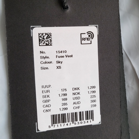 NWT Rains Nylon Padded Fuse Vest Sky Blue Unisex XS / Womens S - Picture 8 of 13